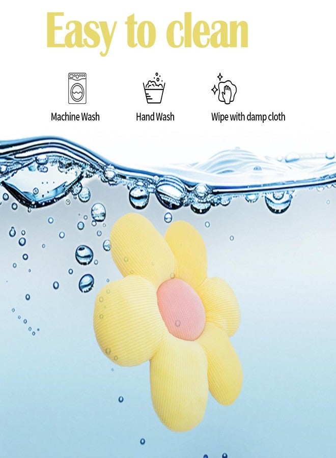 OOXYG Rabbit Flower Bed Pillow, 14.9"X14.9" Cozy and Soft Yellow Flower Shaped Bunny Plush Bed, Washable Daisy Cuddle Cushion Mat Double-Sided Plush Small Animal Mat for Rabbit - Image 5